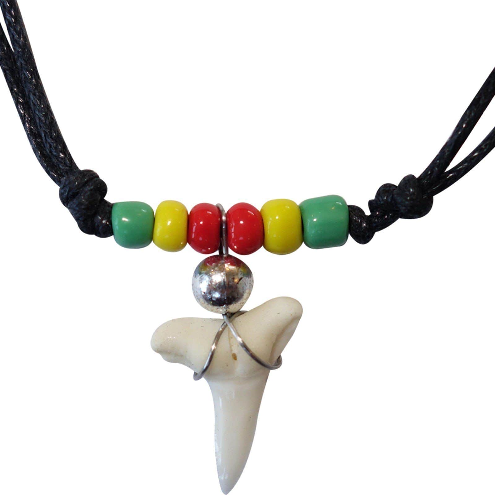 Beaded shark hot sale tooth necklace