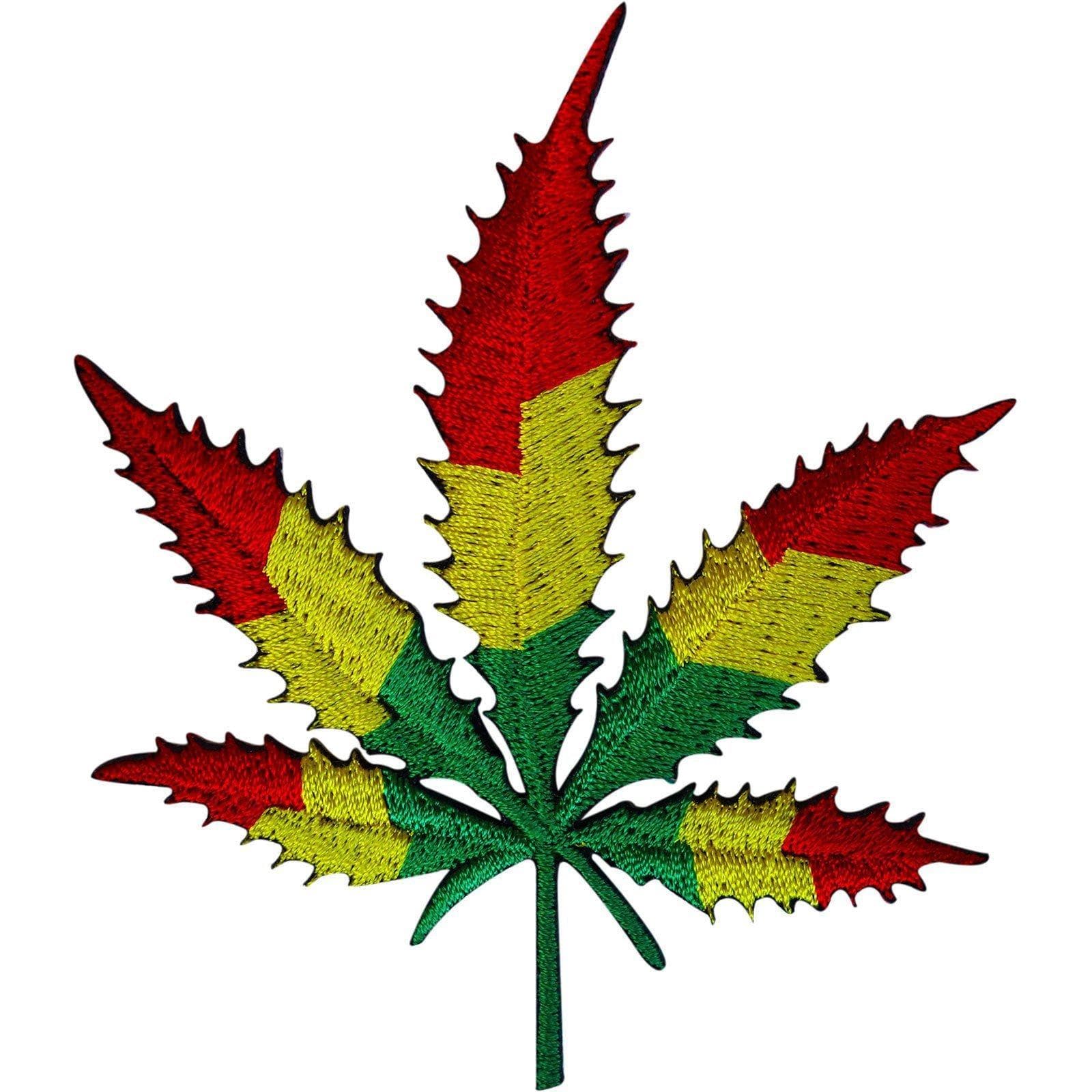Rasta Reggae Cannabis Leaf Patch Badge Iron / Sew On Hippie T Shirt Ba