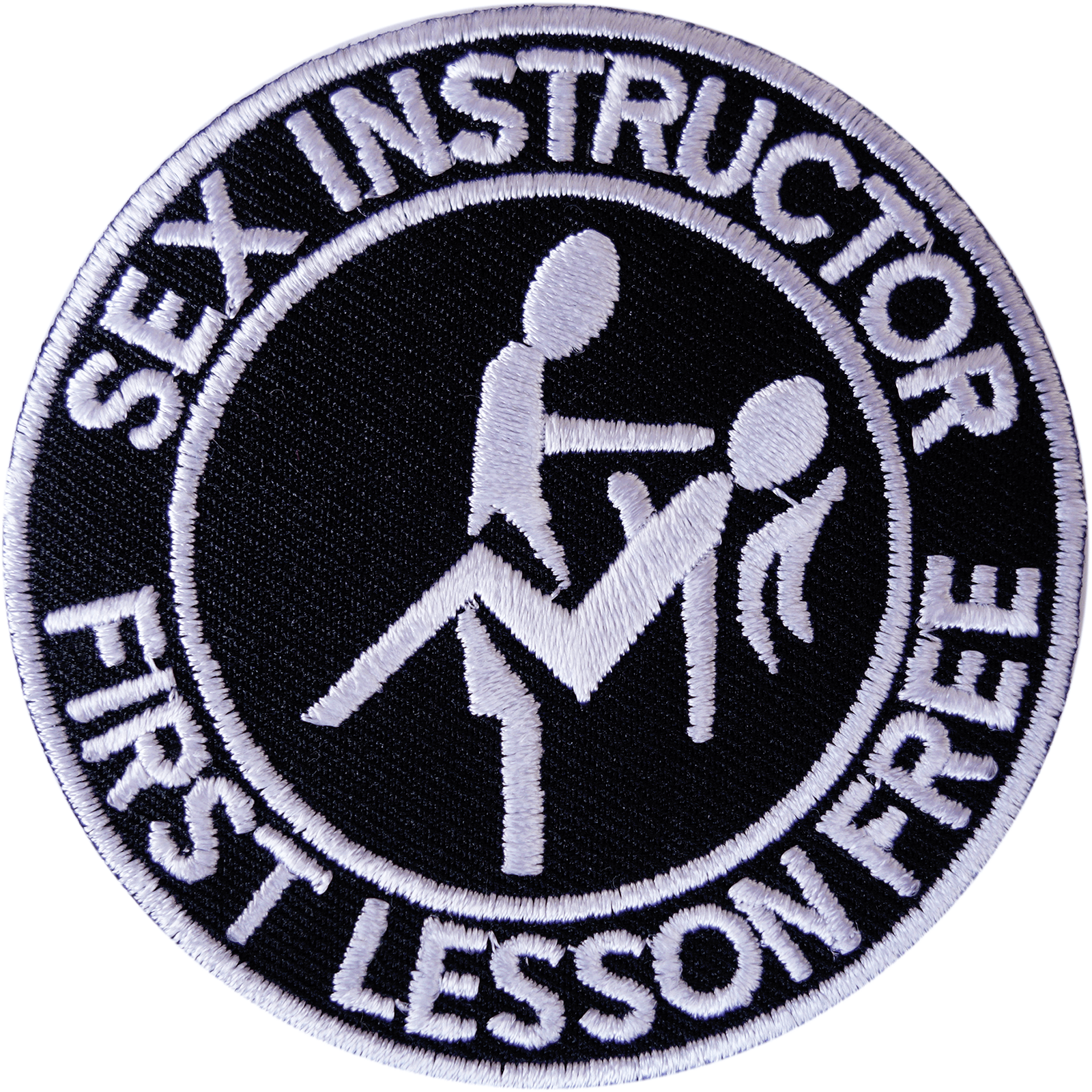 SEX INSTRUCTOR FIRST LESSON FREE Patch Iron Sew On Embroidered Jacket