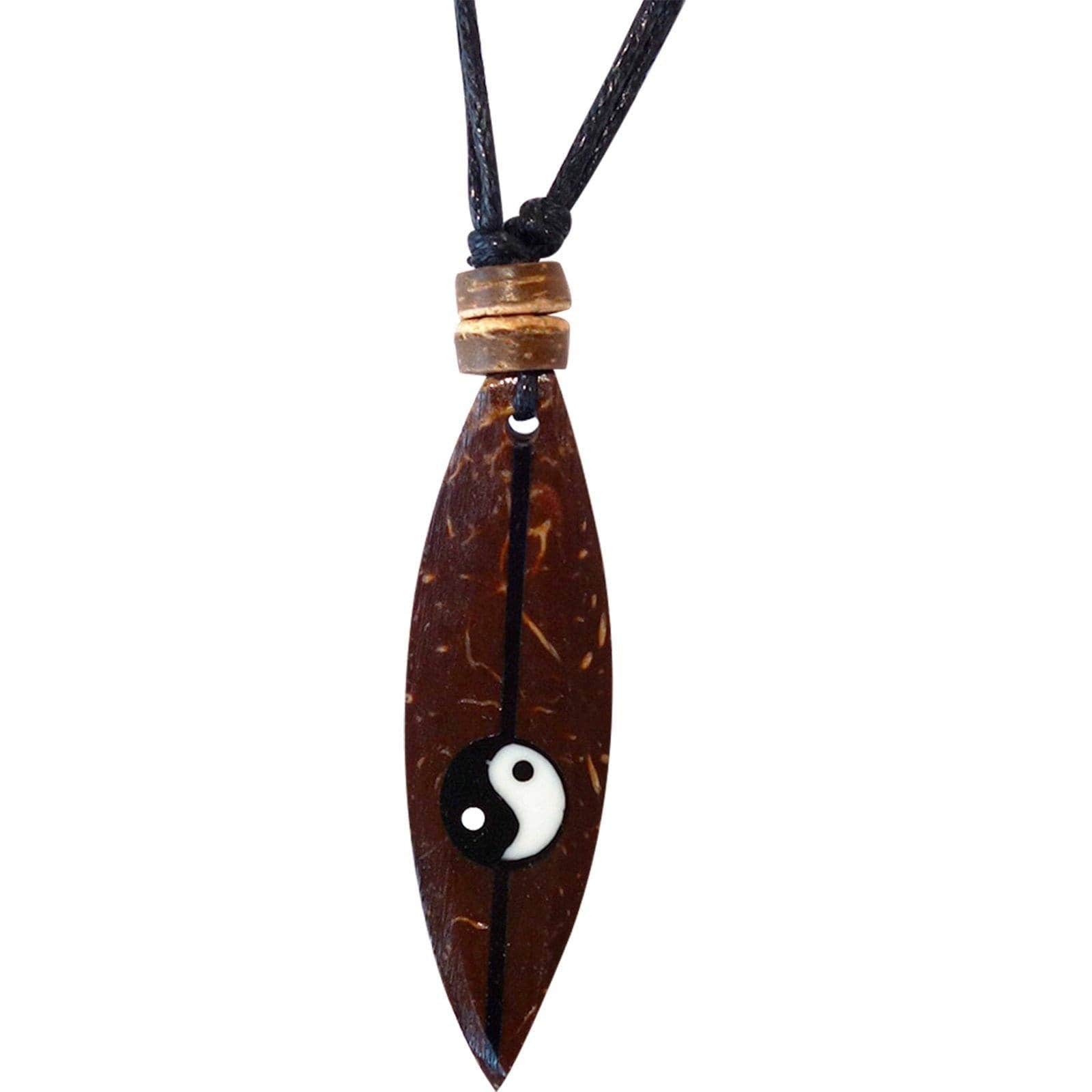 Wooden yin store yang necklace