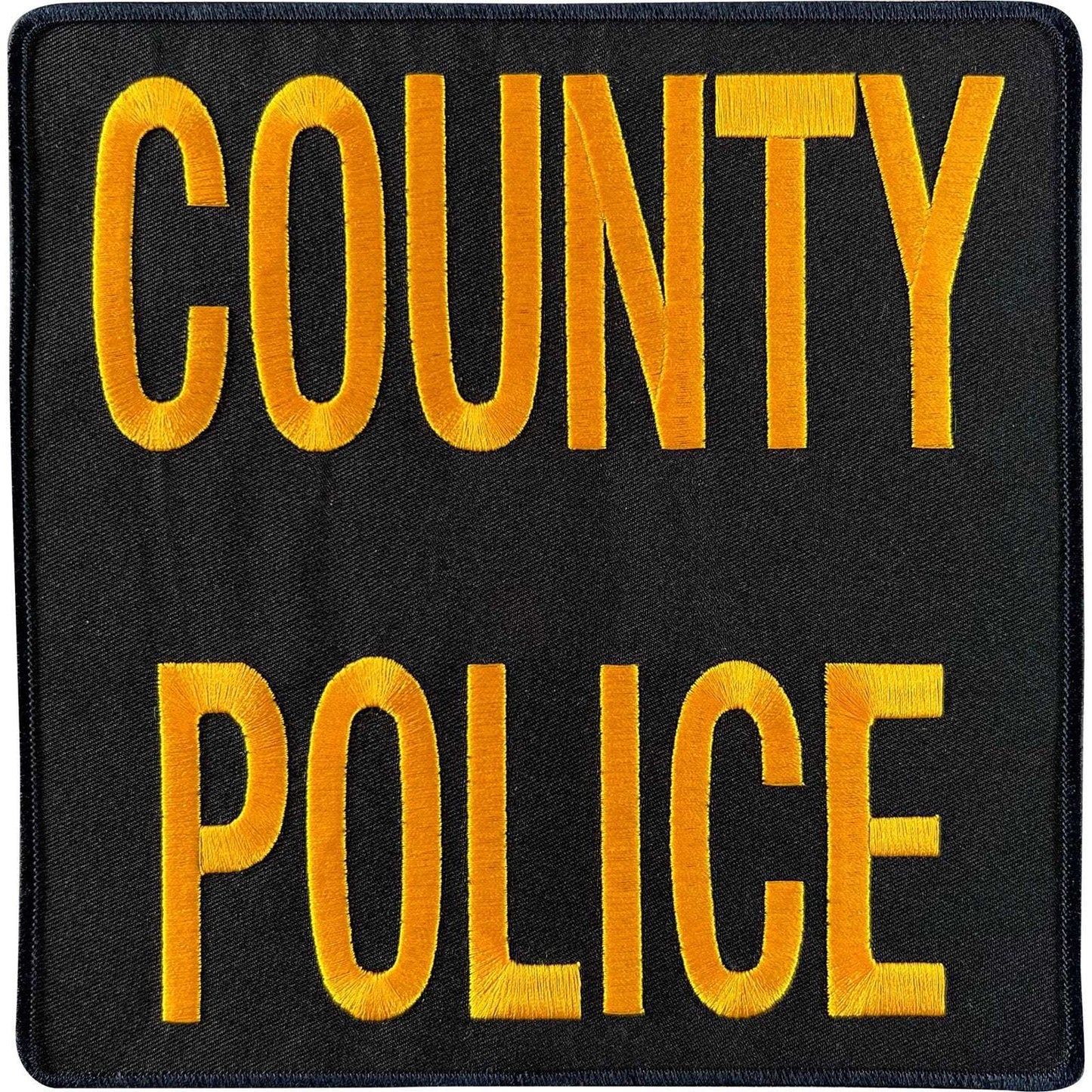 Big Large County Police Patch Iron Sew On Fancy Dress Costume Embroidered Badge