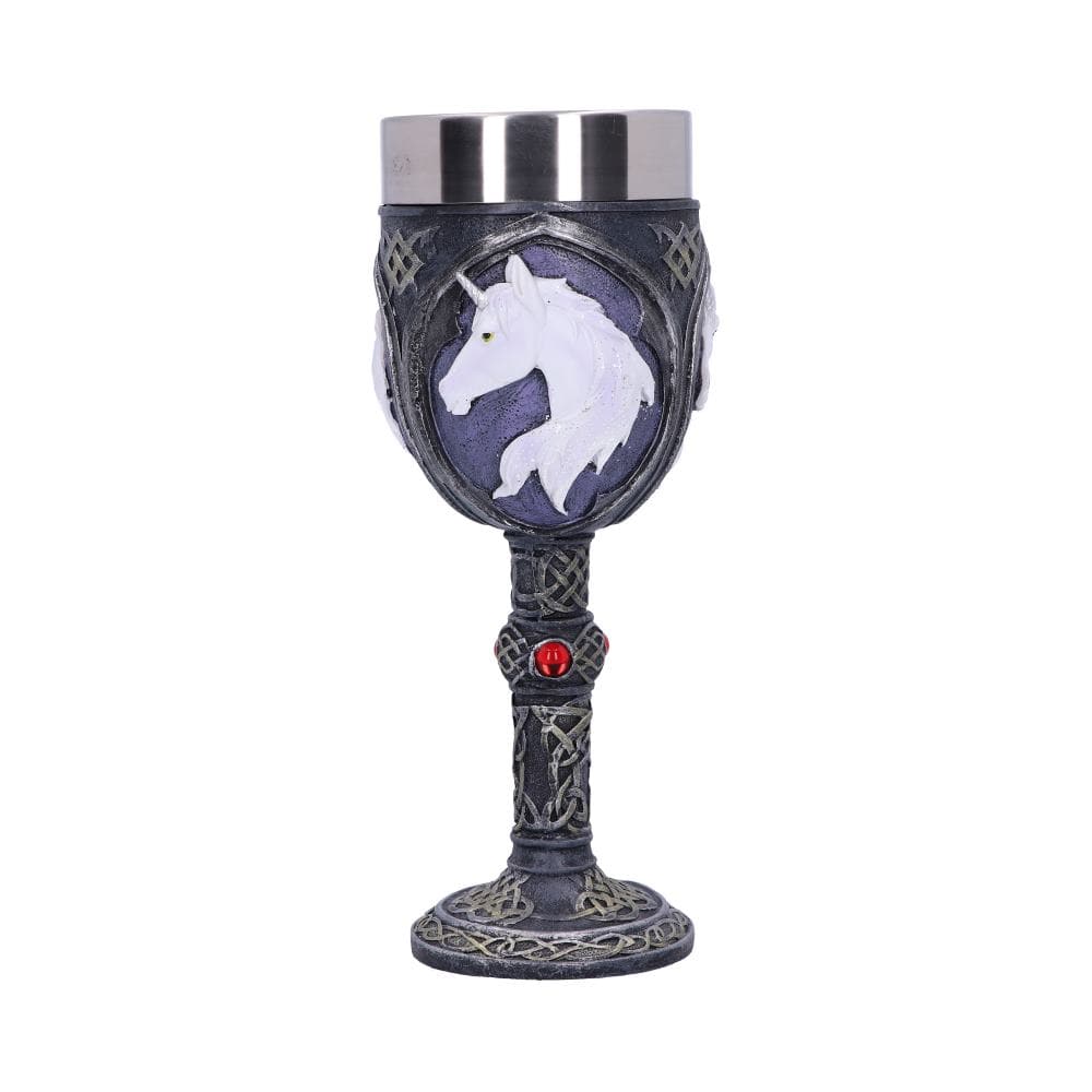 Celtic Purple Unicorn Refreshment Goblet Wine Glass 19cm