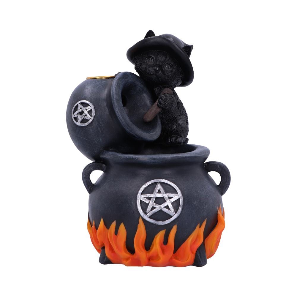 Familiar Brew Black Cat Backflow Incense Burner 18cm