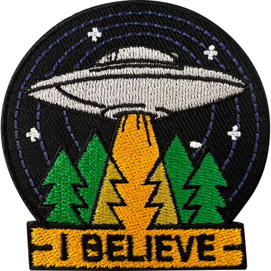 Flying Saucer Embroidered Patch Iron Sew On Clothing Alien NASA Space UFO Badge