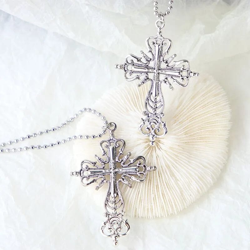 Gothic Irregular Cross Clavicle Chain Necklace: Crystal-Embellished Statement Piece for Women and Men - Aesthetic Jewelry