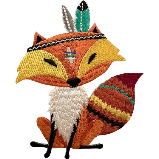 Indian Fox Patch Iron Sew On Clothes Backpack Rucksack Crafts Embroidered Badge