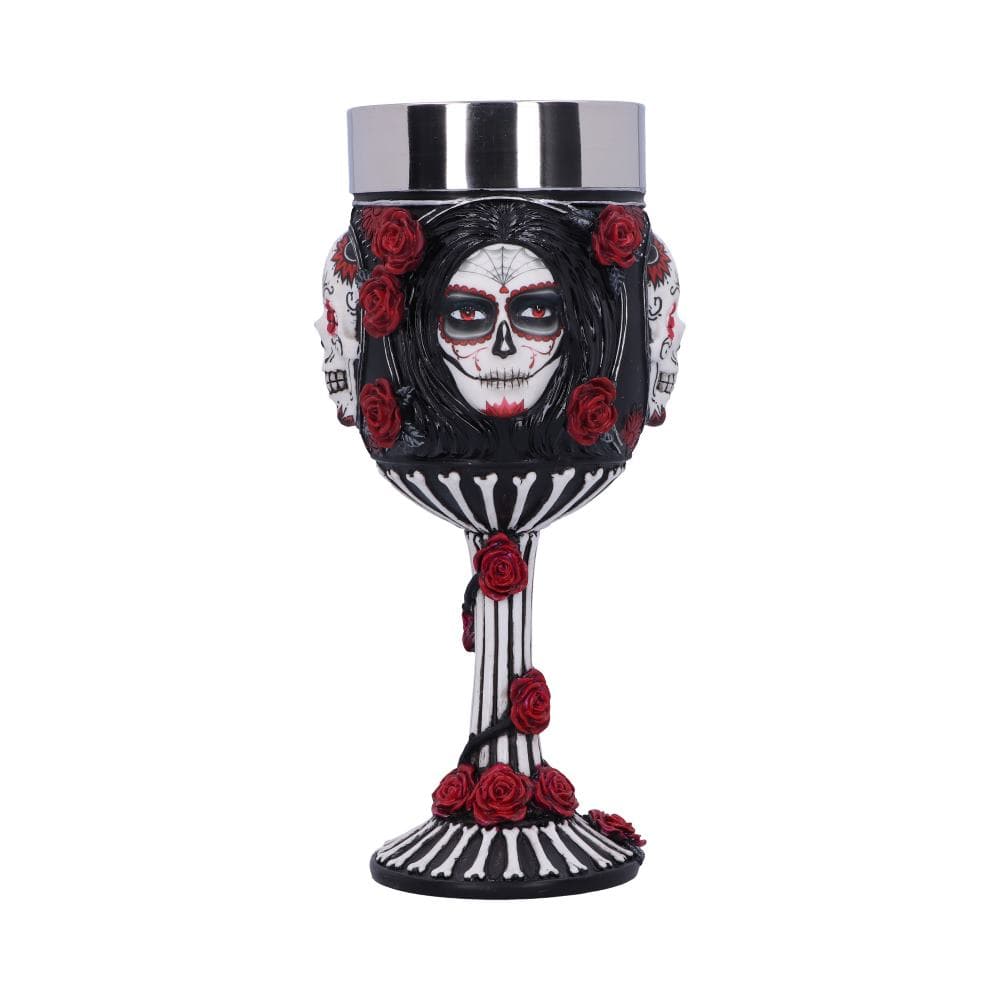 James Ryman Sugar Skull Goblet Day of the Dead Glass Valentine