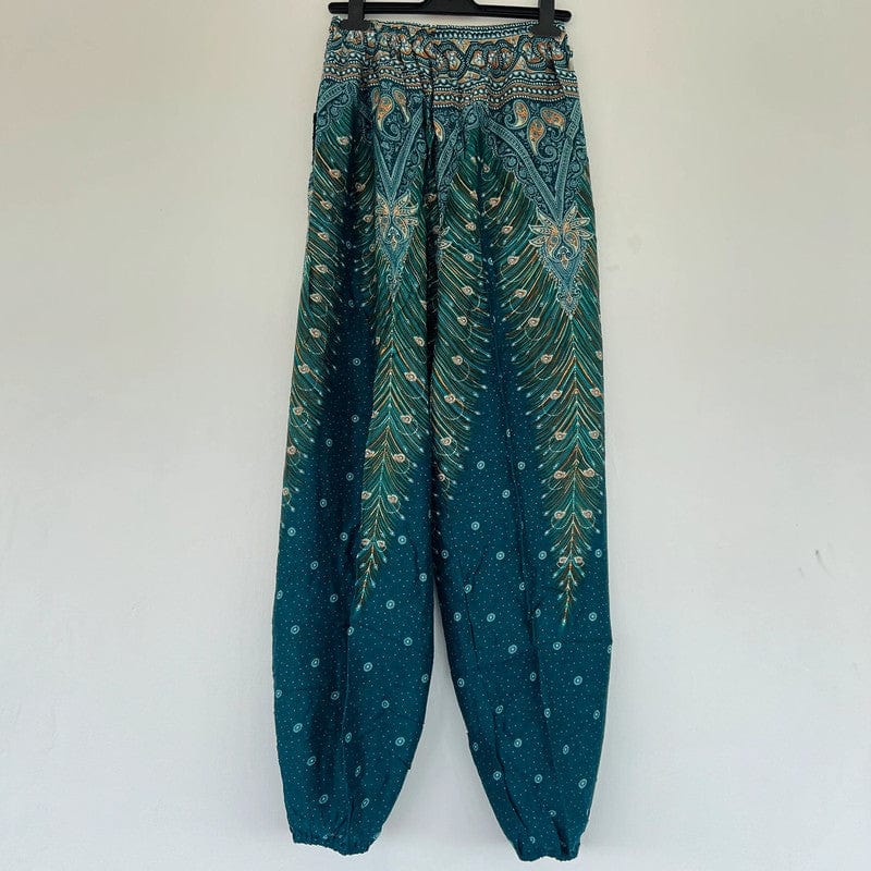 Ladies Green Harem Pants Gypsy Hippy Aladdin Genie Female Womens Hippie Trousers