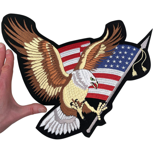 Eagle Embroidered Patch,iron on Patch,american Flag Badge,applique,sew  On,edge Burn Out,backpack Emblem, Fabric Patch,10.5cm12.2cm,c021 