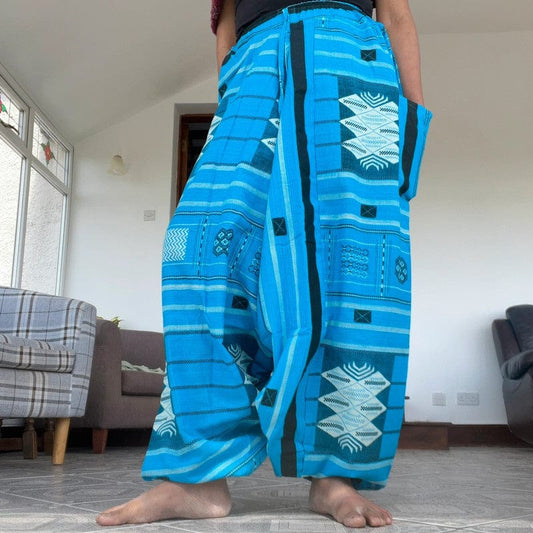 Mens Womens Thai Harem Pants Genie Gypsy Aladdin Travel Summer Hippy Trousers