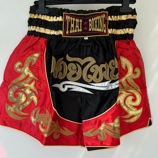 Muay Thai Boxing Shorts Size Medium Black Red Mens Womens Mixed Martial Arts UFC