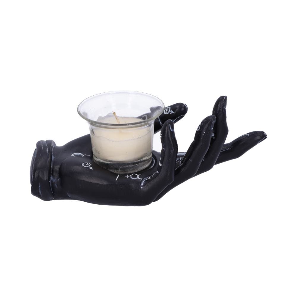 Palmist's Prediction Black Chiromancy Hand Candle Holder