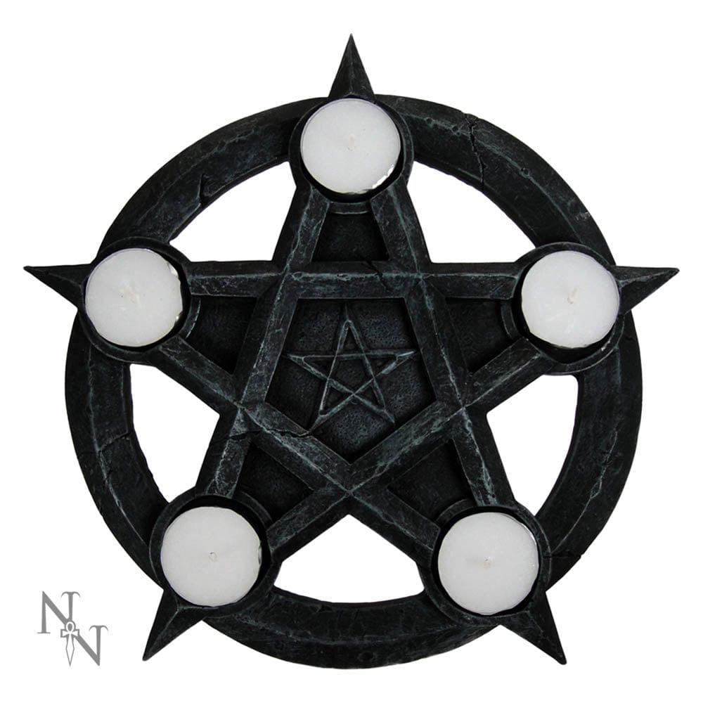 Pentagram Gothic Wiccan Tealight Holder