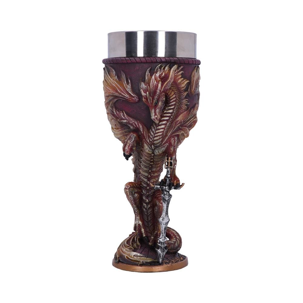 Ruth Thompson Flame Blade Red Fire Dragon Goblet Glass