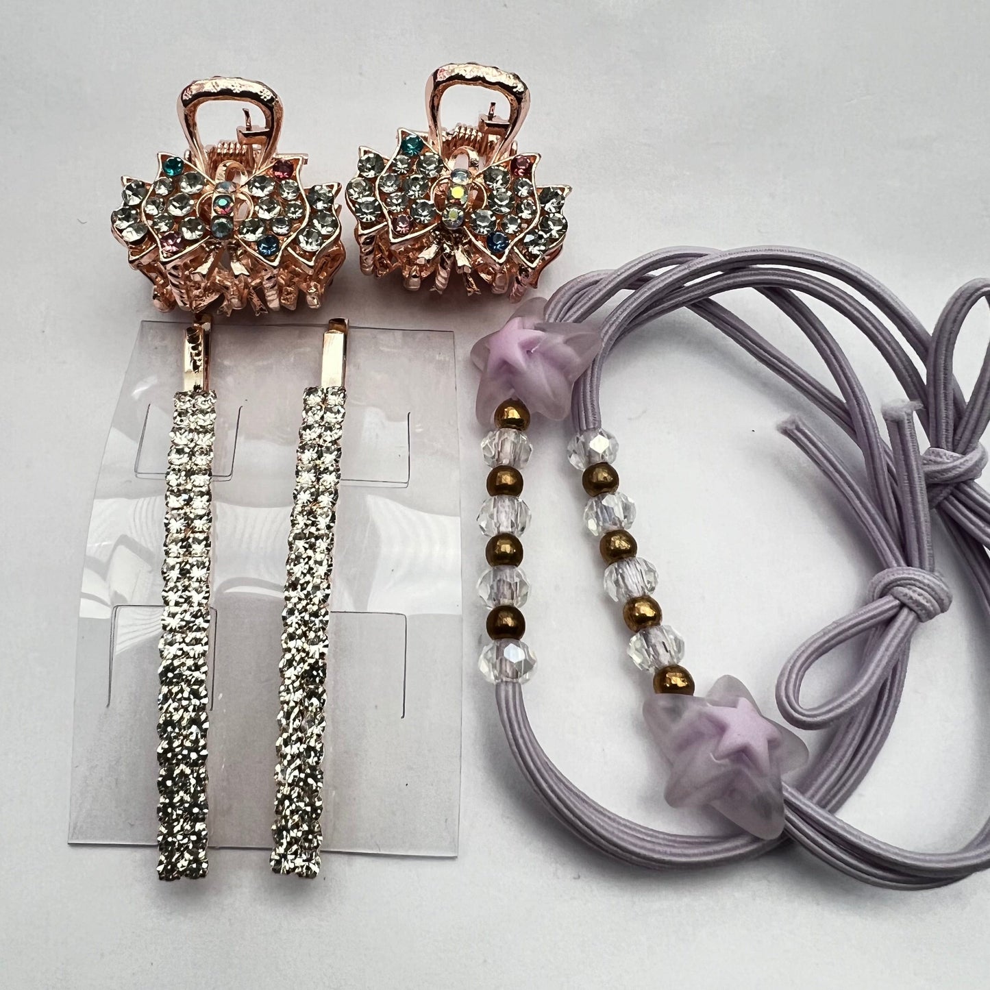 Set of Hair Accessories Crystals Hair Claw Hair Clip Hairbands Hair Tie