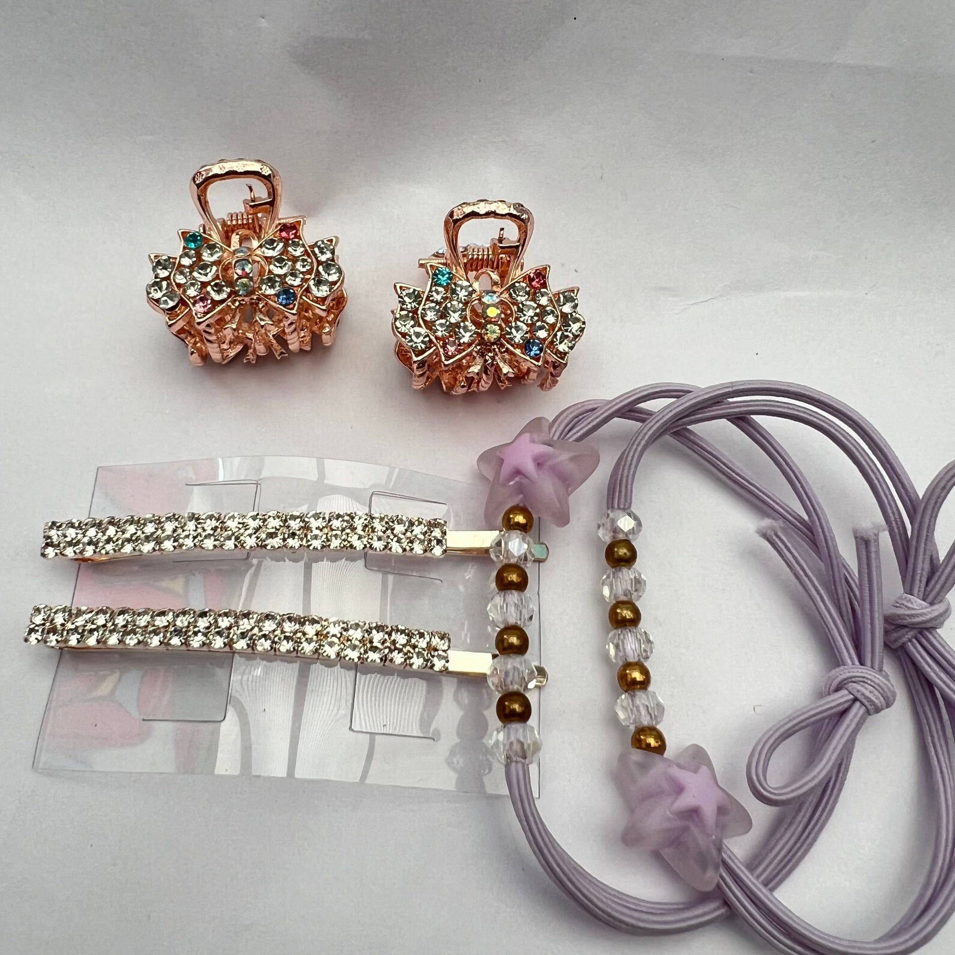 Set of Hair Accessories Crystals Hair Claw Hair Clip Hairbands Hair Tie