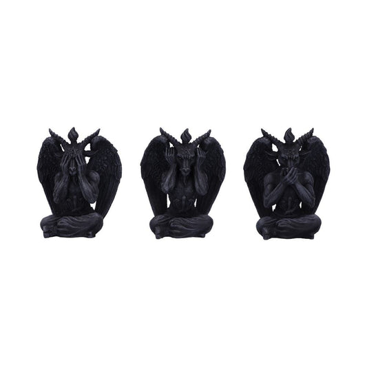 Three Wise Baphomet Figurines 10.2cm