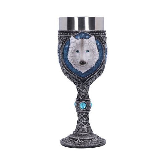 White Winter Ghost Wolf Wine Glass Goblet