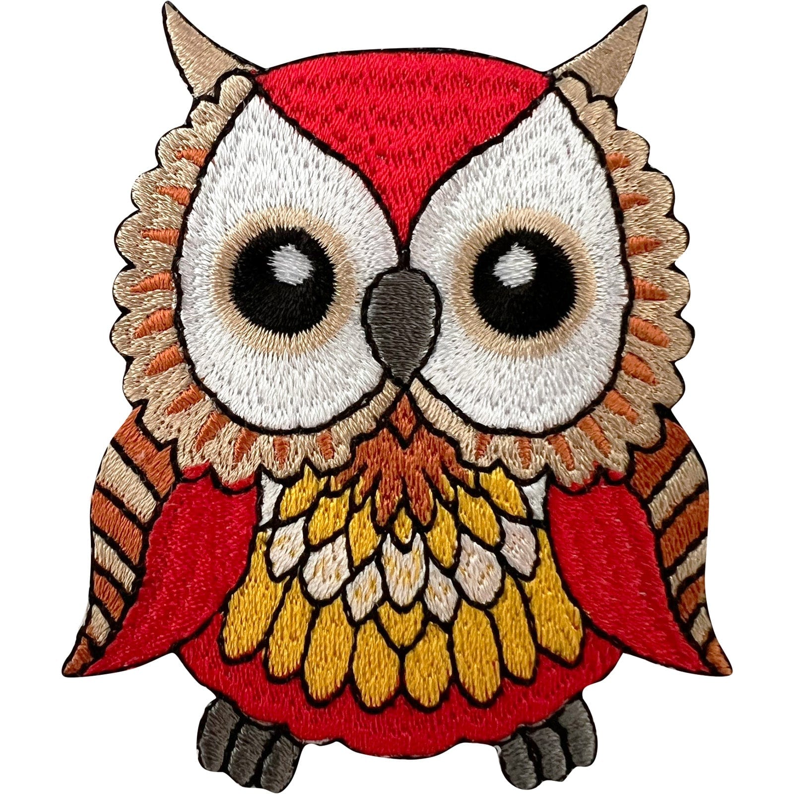 Yellow Red Owl Patch Iron Sew On T Shirt Dress Skirt Bag Bird Embroidered Badge