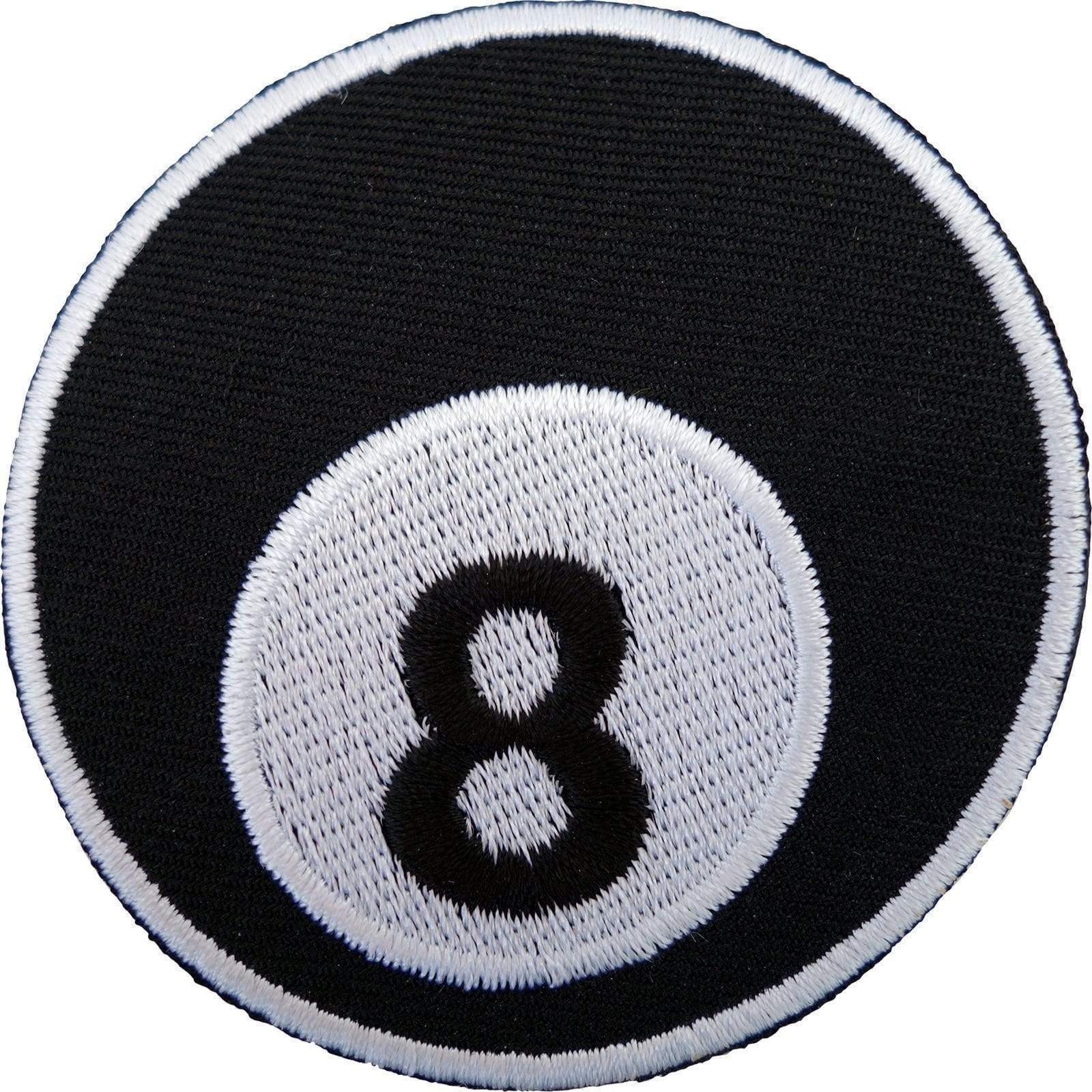  TH 8 Eight Ball Billiards Pool Circle Logo Biker Motorcycle Embroidered  Sew on Iron on Patch for Backpacks Jeans Clothing etc.