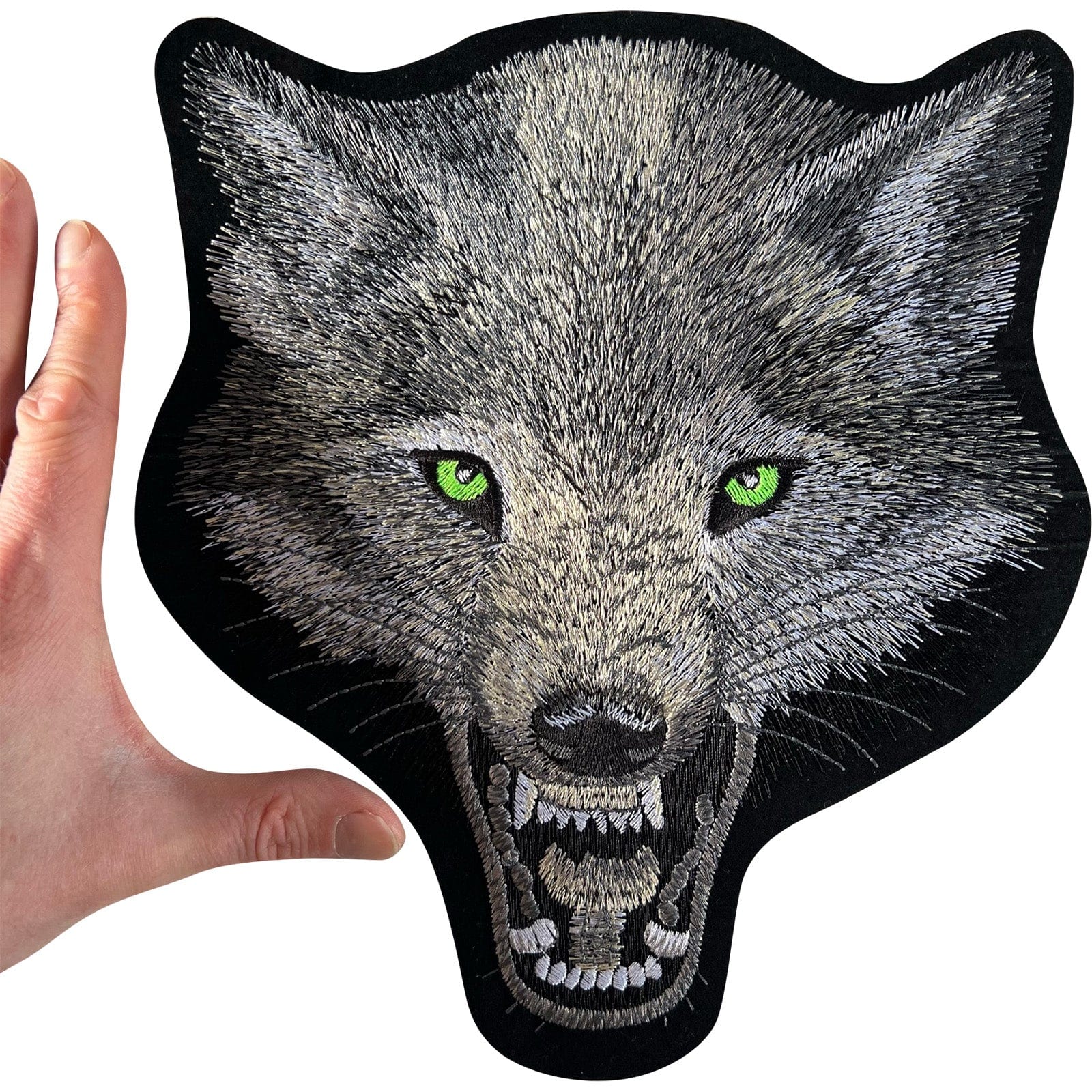 Big Large Wolf Head Patch Iron Sew On Motorbike Jacket Motorcycle Clothes Badge