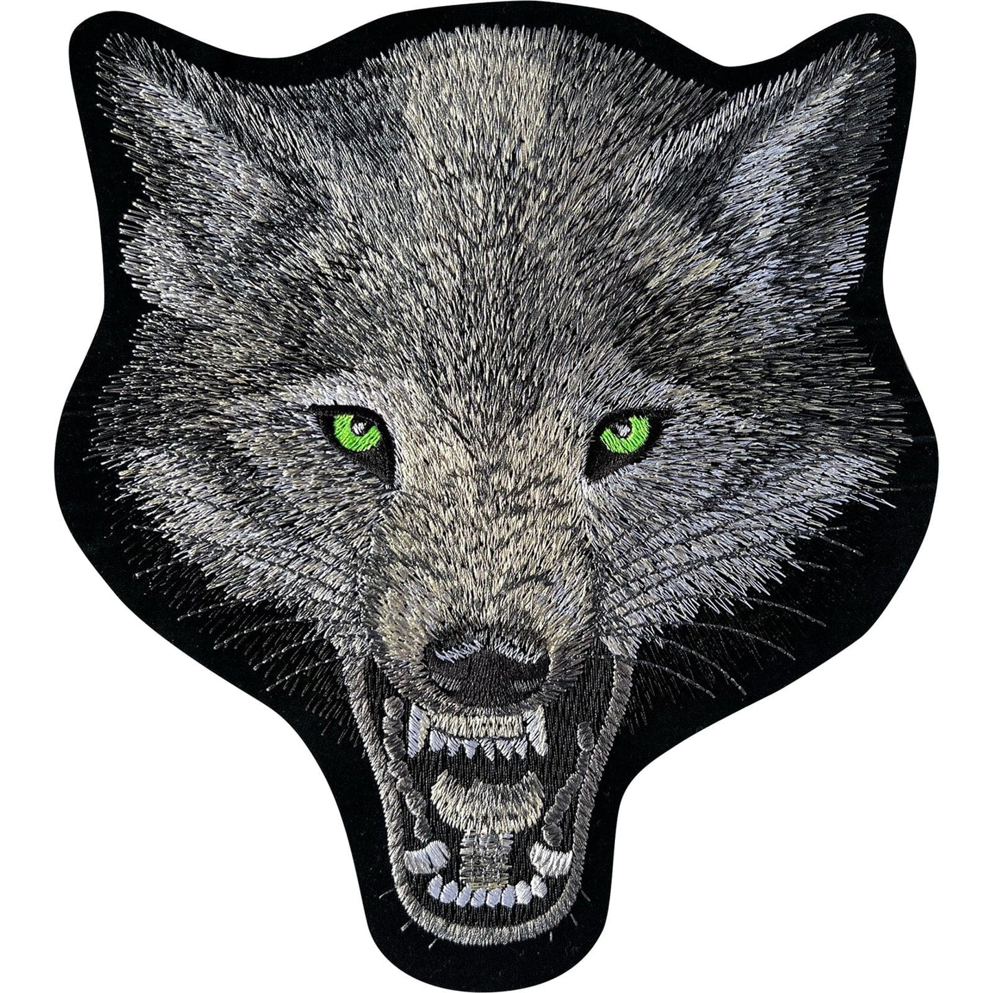 Big Large Wolf Head Patch Iron Sew On Motorbike Jacket Motorcycle Clothes Badge