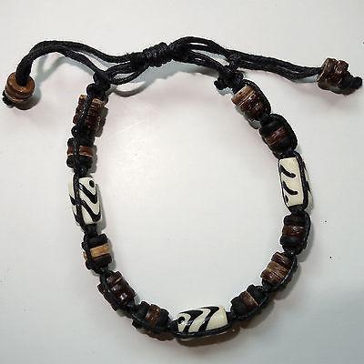 Cool Surfer Wood Beads Charm Bracelet Beads Wristband Bangle Mens Ladies Jewelry