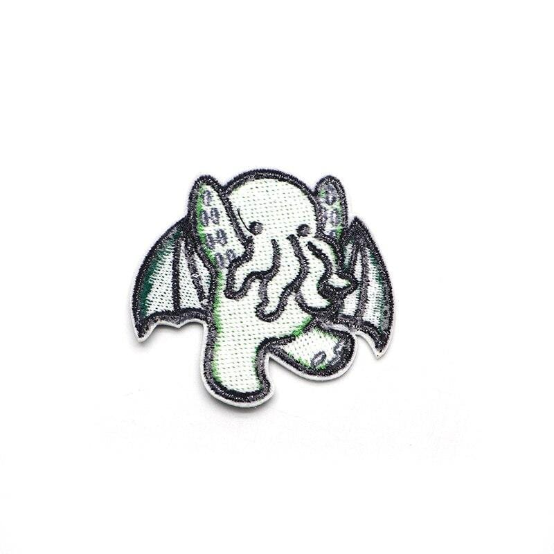 Cute Green Anime Monster Patch Iron / Sew On Patch Embroidered Badge Embroidery Applique Motif Elephant Squid Bat Dragon Wings