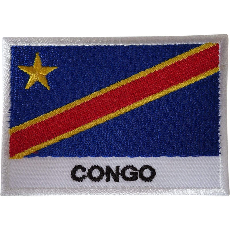 Porte cle cles clef brode patch ecusson badge drapeau congo rdc congolais