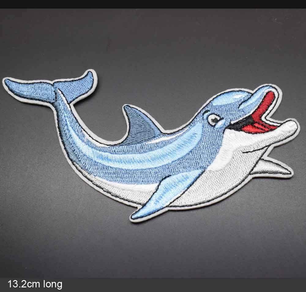 Dolphin Iron On Patch Sew On Patch Embroidered Badge Embroidery Applique Motif