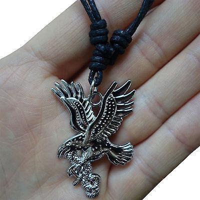 Eagle Pendant Chain Necklace Choker Mens Womens Boys Girls Jewellery Silver Tone Eagle Pendant Chain Necklace Choker Mens Womens Boys Girls Jewellery Silver Tone