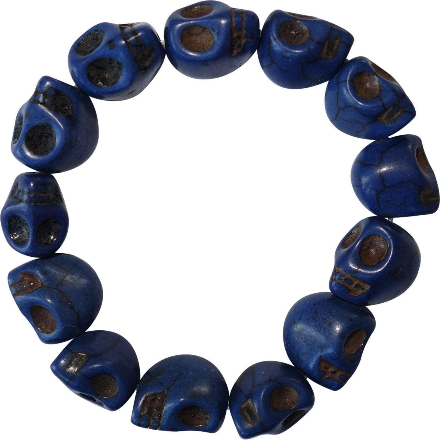 Elastic Blue Skull Bracelet Wristband Bangle Mens Womens Kids Costume Jewellery