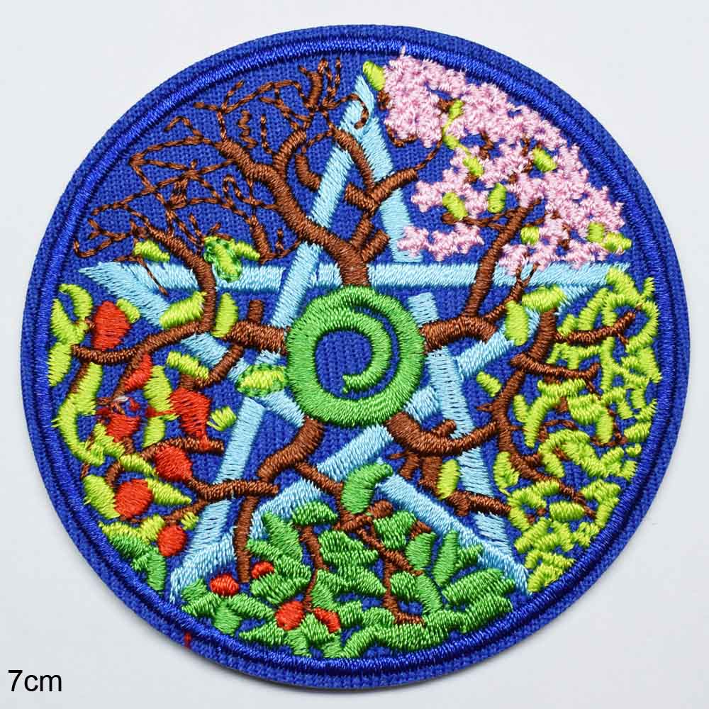 Pentacle Star Patch Embroidered Iron on Sew on Patch For Clothes 7CM