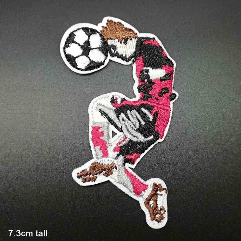 3 Footballer Iron On Patch Sew On Patch Football Player Embroidered Badge Football Embroidery Applique Motif