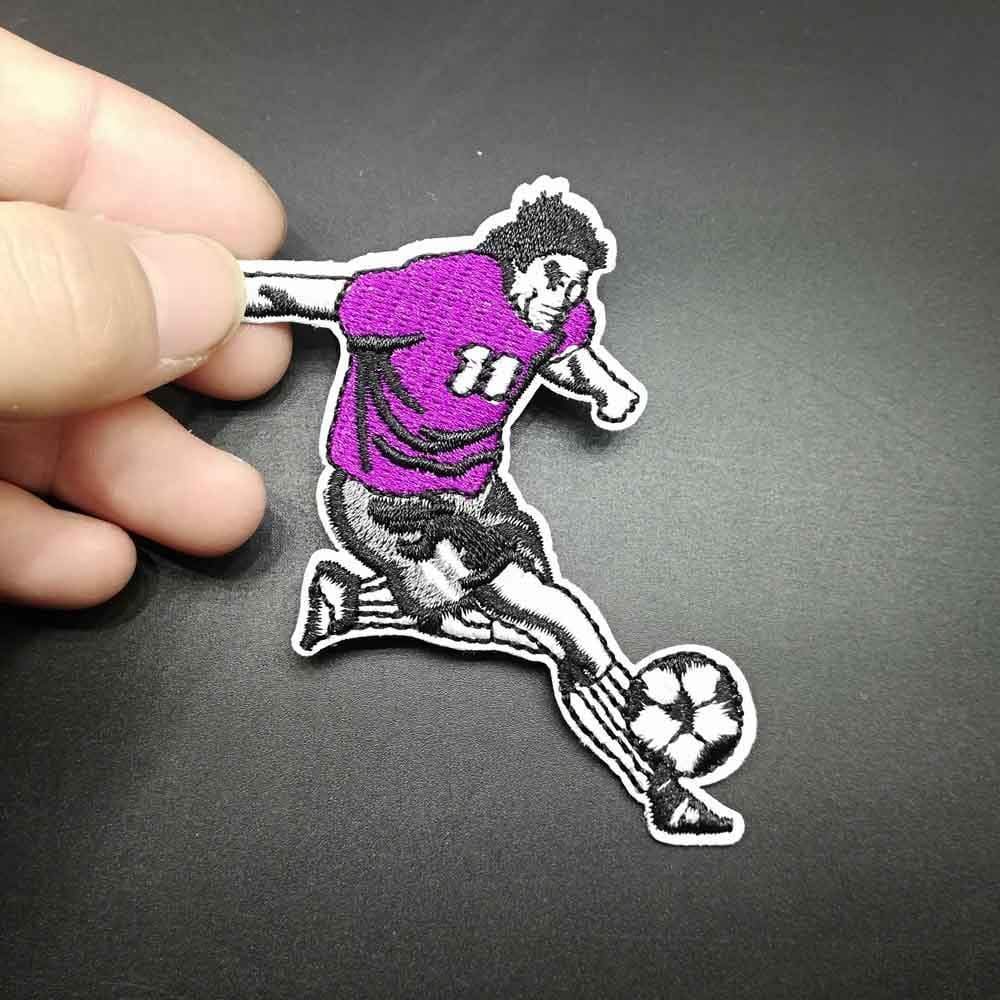 Footballer Iron On Patch Sew On Patch Football Player Embroidered Badge Football Embroidery Applique Motif