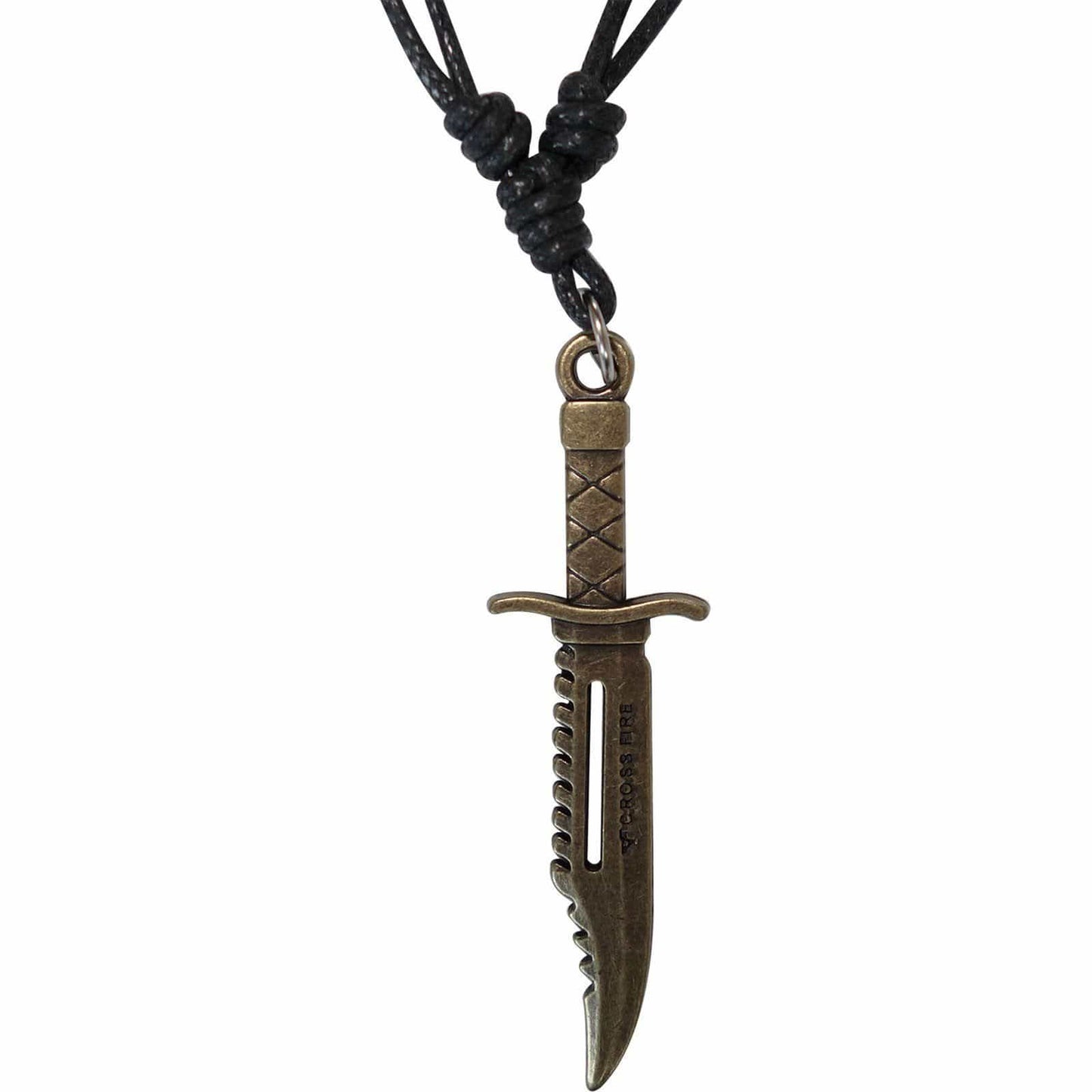 Gold Metal Knife Necklace Pendant Chain Mens Womens Girls Boys Kids Jewellery