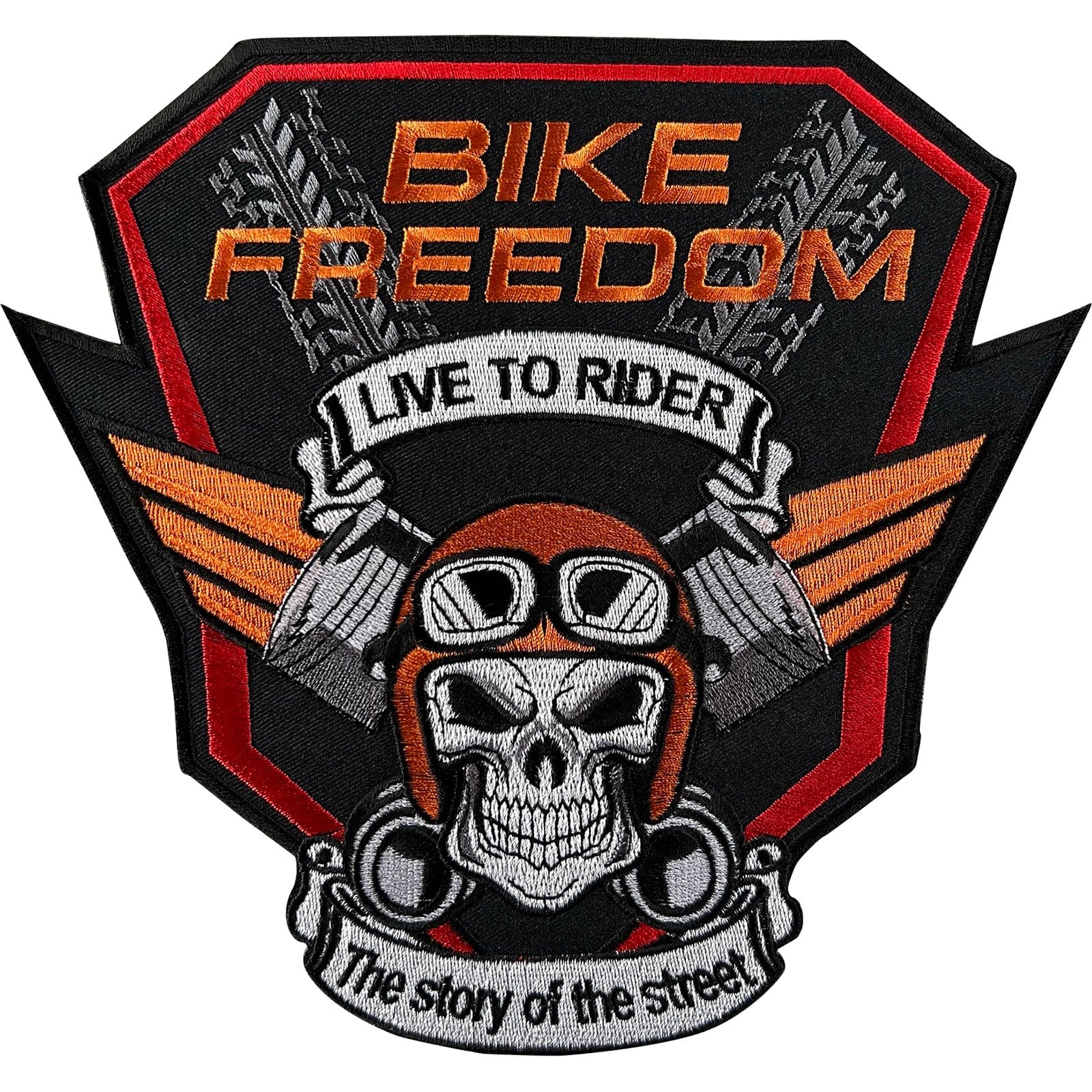 Large Bike Freedom Patch Iron Sew On Motorcycle Jacket Motorbike Vest Big Badge