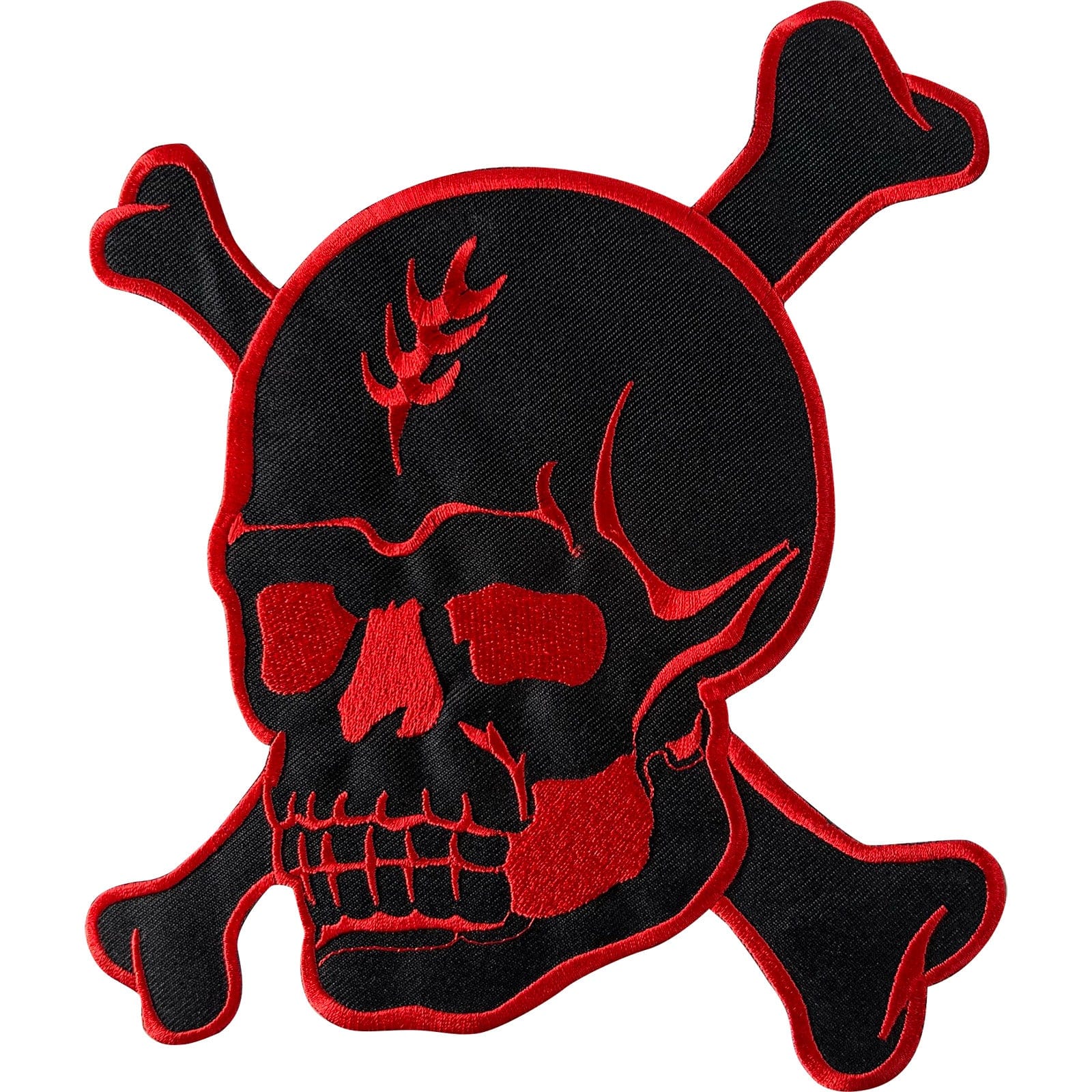 Large Red Black Skull Patch Iron Sew On Big Embroidered Badge Embroidery Motif