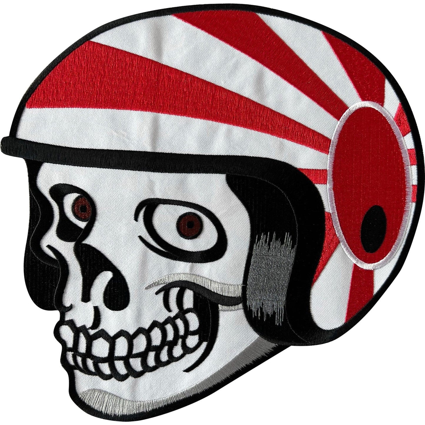 Large Skull Japanese Flag Patch Iron Sew On Clothes Japan Big Embroidered Badge