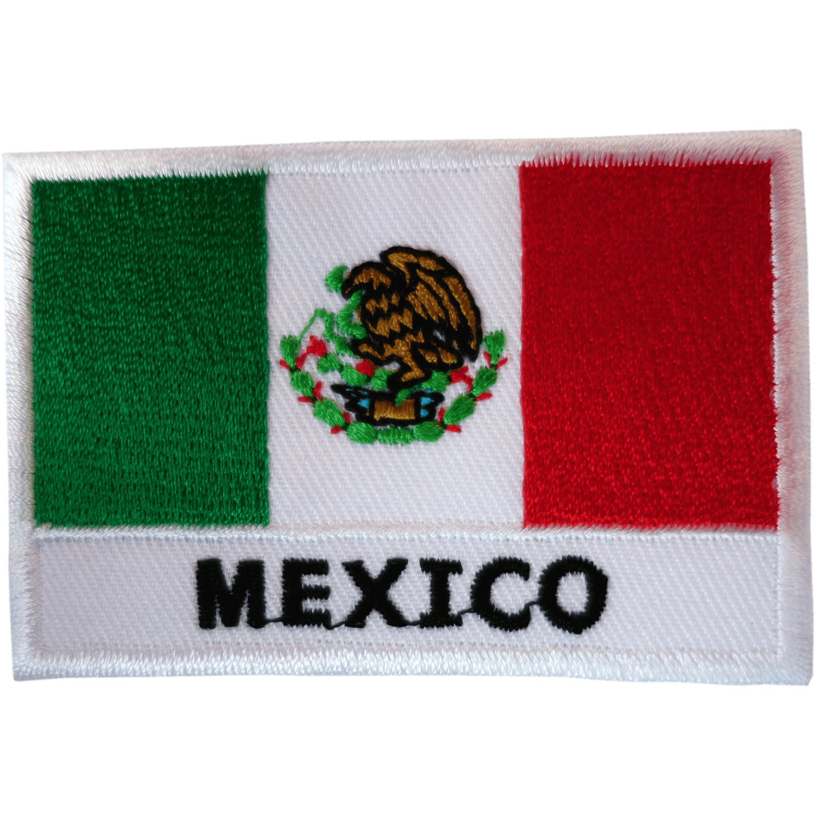 High Quality Discount Shield Mexico Flag Embroidered Cloth Sew on Iron on  Mexico Emblem Shield Patches with Golden Yellow Border