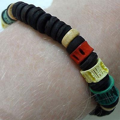 Multicoloured Fish Bone Wood Bead Surf Bracelet Wristband Bangle Mens Jewellery Multicoloured Fish Bone Wood Bead Surf Bracelet Wristband Bangle Mens Jewellery