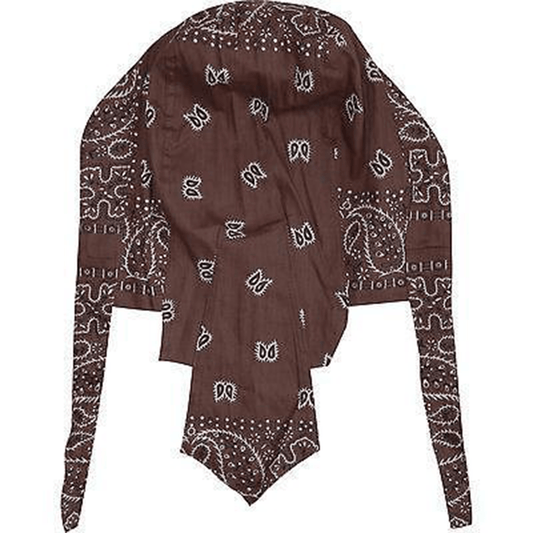 Paisley Leaf Brown Bandana Biker Durag Climbing Walking Hiking Do Du Rag Hat Cap