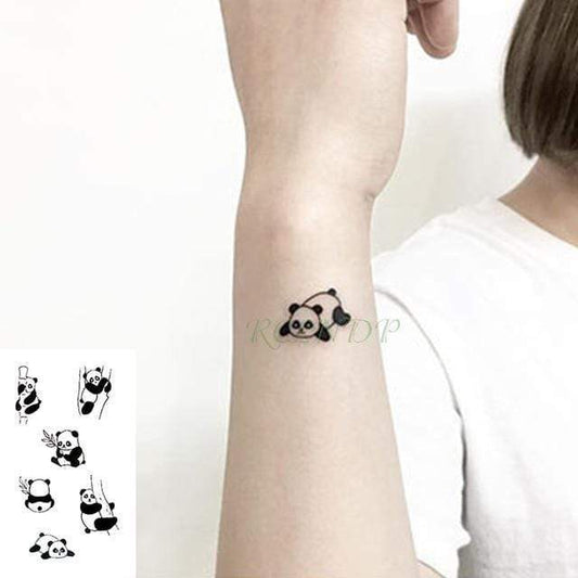 Panda Temporary Tattoo Stickers Removable Stick On Transfers Flash Fake Tattoos Sheet