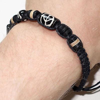 Peace Sign Symbol Cool Charm Bracelet Beads Wristband Bangle Mens Womens Jewelry