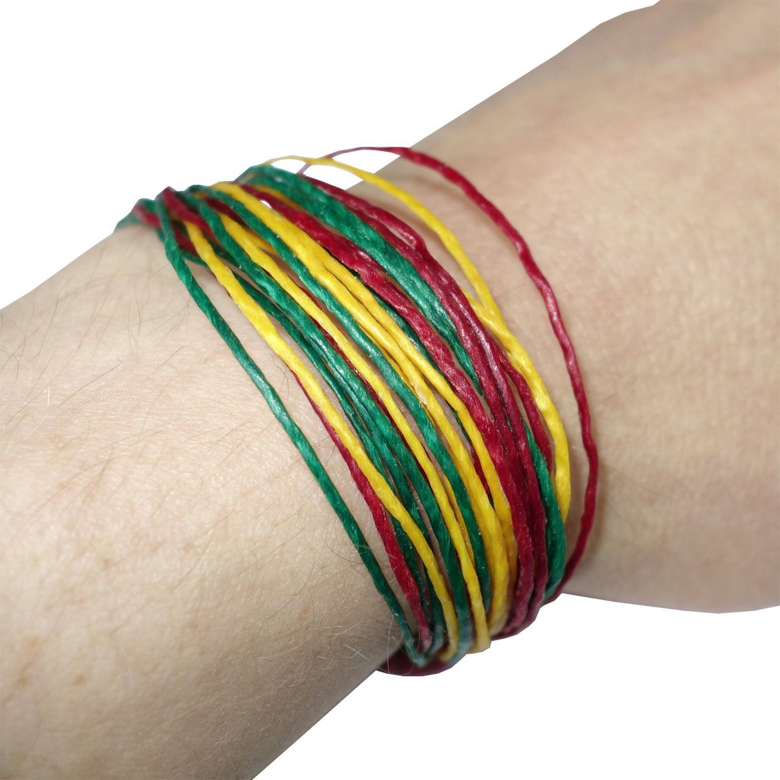 Rasta Bracelet Reggae Wristband Bangle Mens Womens Ladies Surf Hippie Jewellery