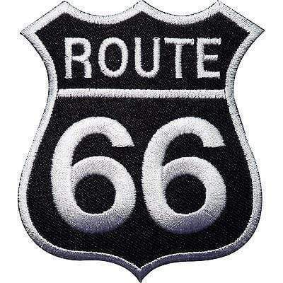 Route 66 Sign Embroidered Iron / Sew On Patch Clothes Jacket Bag Badge