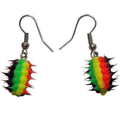 Silicone Rubber Dangle Hook Rasta Earrings Womens Ladies Girls Kids Drop Earings Silicone Rubber Dangle Hook Rasta Earrings Womens Ladies Girls Kids Drop Earings