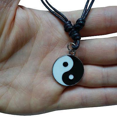 Yin Yang Silver Tone Pendant Chain Necklace Choker Charm Mens Womens Girls Boys